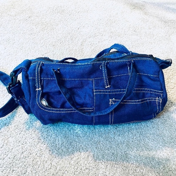 Blue Denim Duffle Shoulder Bag (Medium) - Picture 4 of 4